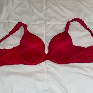 Aerie Sunnie Push-up Bra Red with Lace Straps